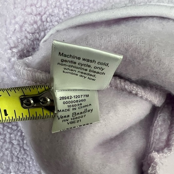 Vera Bradley Teddy Fleece Pocket Pullover Plum Pansies - Picture 10 of 10